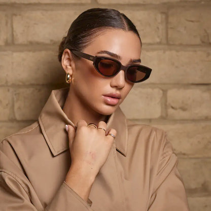Flat-Lens Cat-Eye Sunglasses