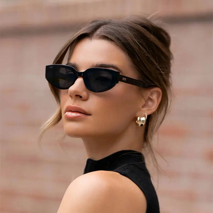 Flat-Lens Cat-Eye Sunglasses